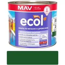 MAV Эмаль ECOL по металлу и древесине (ПФ-115) зеленая глянцевая 2,4л (2 кг)