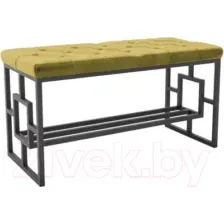 Банкетка Hype Mebel Квадро Люкс (черный/золото)