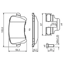 Тормозные колодки дисковые задняя ось BOSCH 0 986 494 731