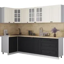 Готовая кухня Интерлиния Мила Деко 1.2x2.6 (черный/белый/дуб бунратти)