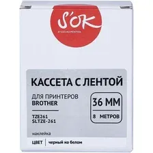 Картридж-лента для термопринтера S'OK TZE261