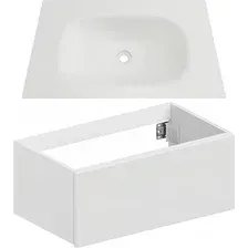 Тумба с умывальником ЗОВ Кито 80 / K80LW0MWM-M115W80 (белый матовый)