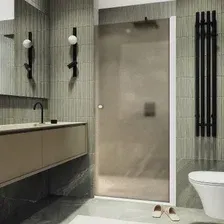 Душевая дверь MaybahGlass 198x60 MGD-799-1 (бронза матовый/белый матовый)