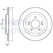 Тормозной диск DELPHI BG4749C полный , задняя ось