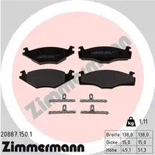 Тормозные колодки дисковые передняя ось ZIMMERMANN 20887.150.1