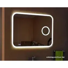 Континент Зеркало Bliss LED 100x70 (увеличительное зеркало, часы, RGB)