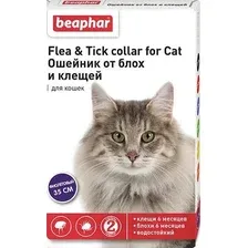 Ошейник от блох и клещей Beaphar Flea&Tick collar от блох и клещей для котов 35 см (фиолетовый)