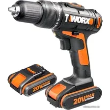 Ударная дрель-шуруповерт Worx WX371.1 (с 2-мя АКБ, кейс)