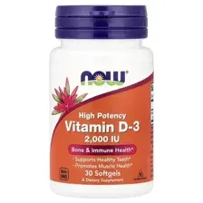 NOW Foods витамин D3 2000IU 30 капсул