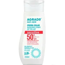 Крем солнцезащитный Agrado для чувствительной кожи, SPF50+, 250 мл