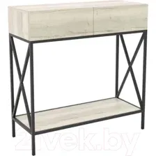 Консольный столик Hype Mebel Лесс 80x40 (черный/древесина белая)