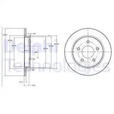 Тормозной диск DELPHI BG2332 полный , задняя ось