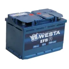 Автомобильный аккумулятор Westa EFB 6СТ-74 VLR Euro низкий (74 А·ч)