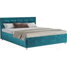 Полуторная кровать Mebel-Ars Версаль 140 (бархат сине-зеленый Star Velvet 43 Black Green)
