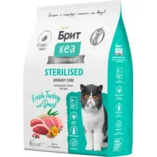 Корм Брит Кеа, для стерилизованных кошек, с индейкой и уткой, STERILISED URINARY CARE, 7 кг