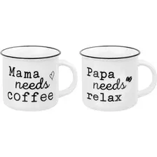 Набор кружек Elan Gallery Papa Needs Relax&amp;Mama Needs Coffee 880171 (2 шт)