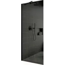 Душевая стенка MaybahGlass 79x195 / MGD-698-6ш (графитовое стекло/черный)