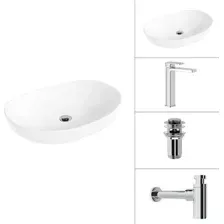 Умывальник Lauter 21502 + Cascade 21СК0655C + сифон 21635CH + дон.клапан 21190CH (хром)