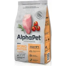 Сухой корм для собак AlphaPet Monoprotein для мелких пород с индейкой 0.5 кг