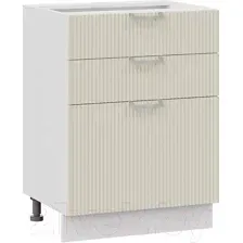 Шкаф напольный Трия Кимберли 1Н6Я3 (белый/крем)