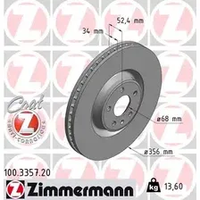 Тормозной диск ZIMMERMANN 100.3357.20 вентилируемый , передняя ось