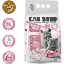 Наполнитель для кошачьего туалета Cat Step минеральный комкующийся,"Compact White Original", 5л