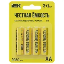 Комплект батареек IEK Alkaline LR6/AA / ABT-LR06-OP-L04A (4шт)