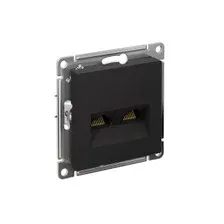 ATLASDESIGN РОЗЕТКА двойная компьютерная RJ45RJ45 кат. 5e, механизм, КАРБОН