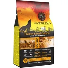 Сухой корм для собак Ambrosia Adult All Breeds Chicken & Fresh Salmon (для всех пород с курицей и рыбой) 12 кг