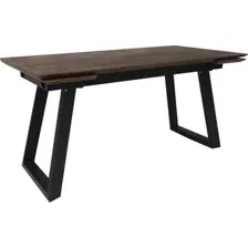 Кухонный стол ОКА Сангай 136-196x80x80 (дуб галифакс/черный)