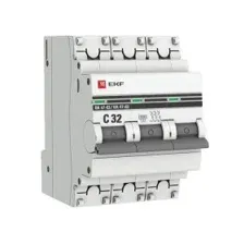 Выключатель автоматический ВА 47-63 3P 32А 6кА PROxima EKF mcb4763-6-3-32C-pro