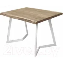 Обеденный стол Buro7 Уиллис с обзолом 120x80x74 (дуб беленый/белый)