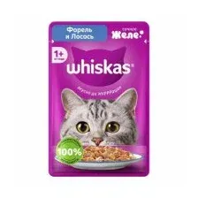 Влажный корм для кошек Whiskas желе форель и лосось (75г)