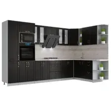 Готовая кухня Интерлиния Мила Крафт 1.88x3.4 правая (дуб английский)