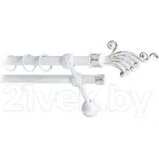 Карниз для штор Lm Decor Кения 023 2р гладкий (белое золото, 4м)