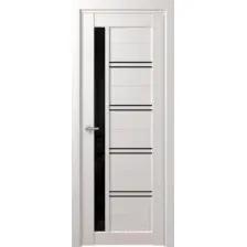 Дверь межкомнатная Deform D19 ДО 60x200 (дуб шале снежный/Lacobel черный)