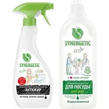 Чистящее средство для кухни Synergetic Антижир  Для мытья посуды Алоэ (500мл1л)