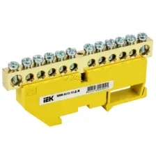 Шина PE заземления с изолятором на DIN-рейку ШНИ 8х12 12 групп IEK (YNN10-812-12D-K05)