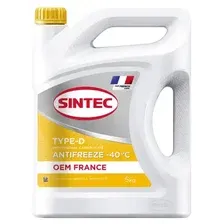 Антифриз SINTEC 6145014 желтый готовый G12+ 5 л 5 кг