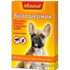 Ошейник от блох и клещей Amstrel для собак средних и крупных пород (оранжевый)