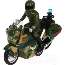 Мотоцикл игрушечный Технопарк Военный / MOTOFIG-15PLMIL-GN