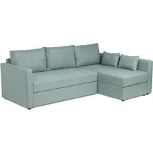 Угловой диван Mio Tesoro Тилаус длинный подлокотник (Mint/Grey)