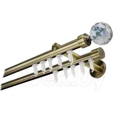 Карниз для штор Lm Decor Кристалл 19/19мм 2р (антик, 3.2м)