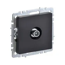 Розетка телевизионная проходная TV IEK Brite РТВ10-0-БрЧ черный (BR-A10-P-K02)
