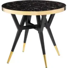 Обеденный стол Woodville Selina 80х72 (черный/золотой)