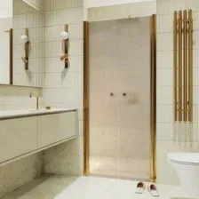 Душевая дверь MaybahGlass 198x99 MGD-442-3 (бронза матовый/золото)