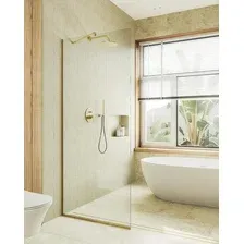 Душевая стенка MaybahGlass 99x195 MGD-1352-3ш (прозрачное стекло/золото)