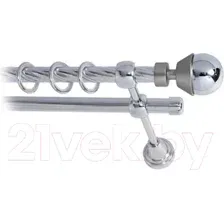 Карниз для штор Lm Decor Мельба 041 2р витой (хром, 3.6м)