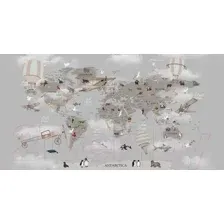 Фотообои листовые Citydecor Карта мира на английском 1 (500x260)