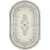 Ковер для жилой комнаты Bossan Rome 1754A-KGRI-BEJ-OVAL (2x2.9)